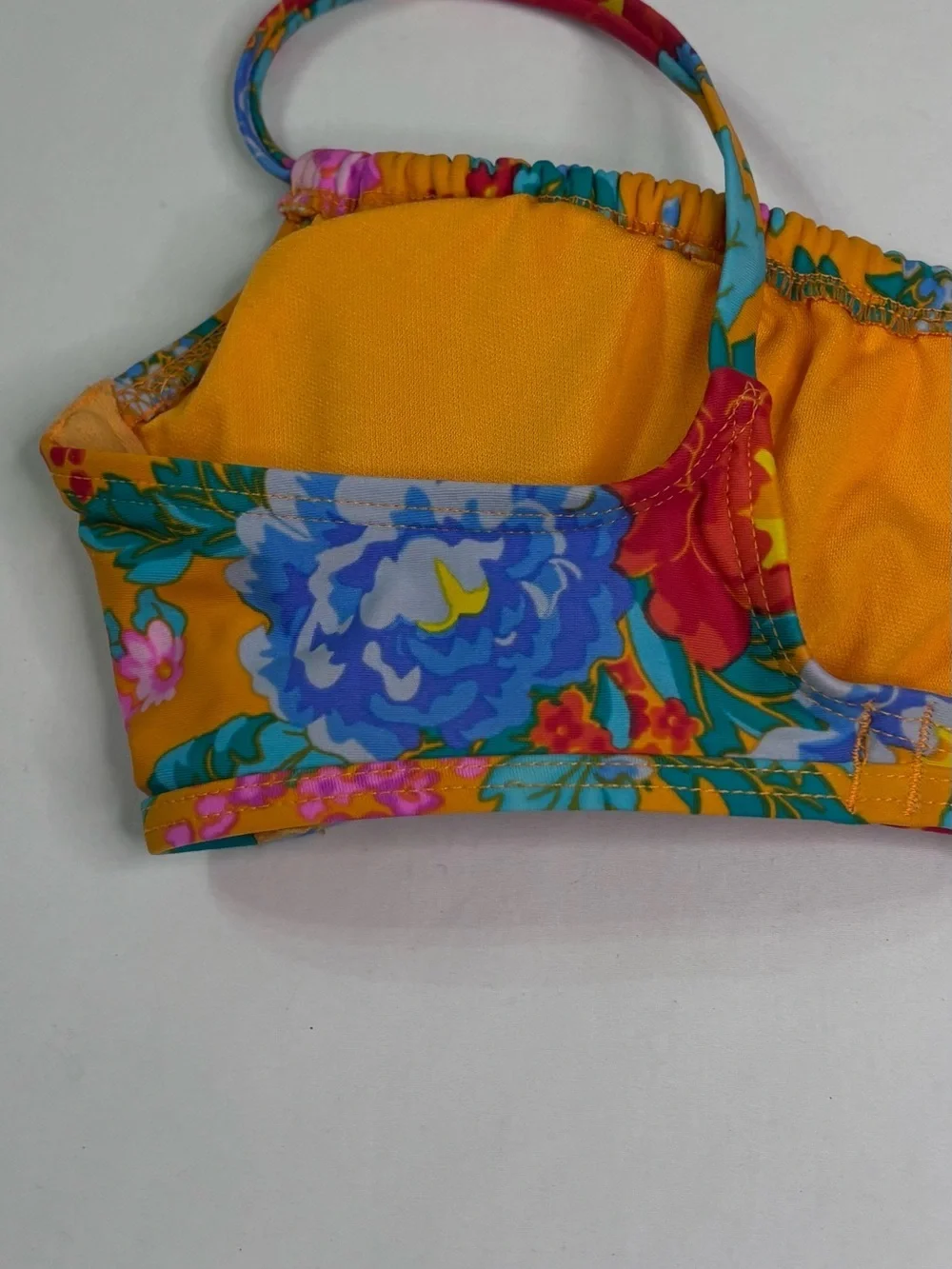 Xhilaration Floral Tie-Front Bikini Top in Bright Multicolor Sz M